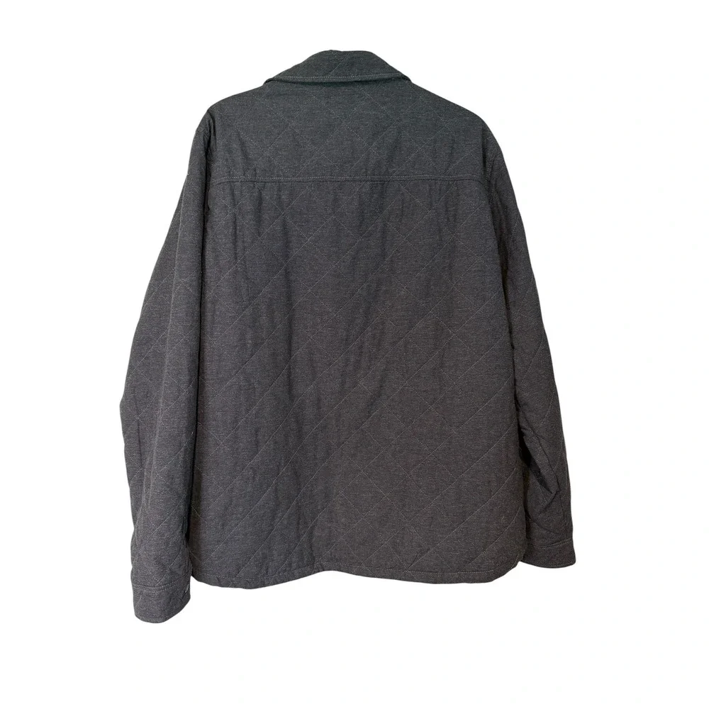 Levi's Quilted Shirt Jacket Gray Snap & Zip Front Shacket‎ Large Fall Casual